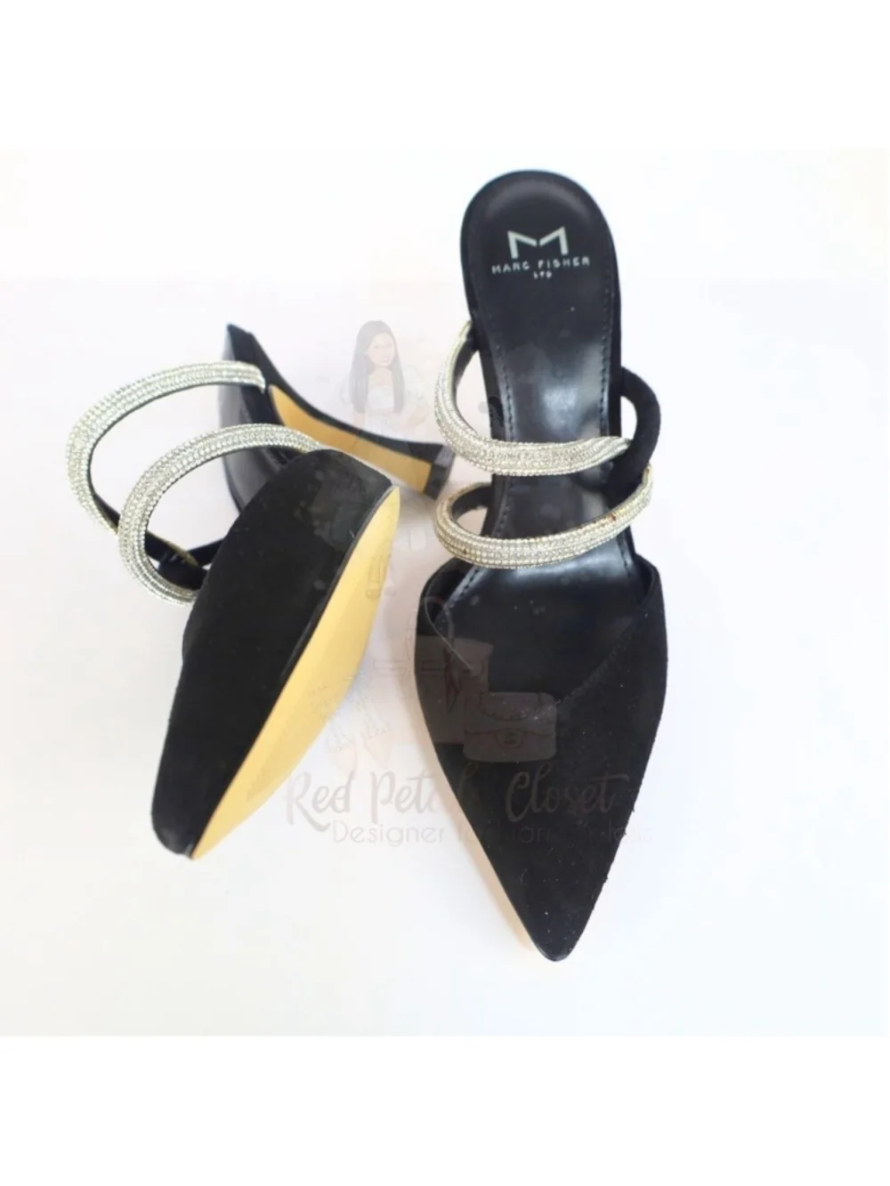 Marc Fisher LTD. Women's Candy High Heel Mules Black Size 7.5- 0257